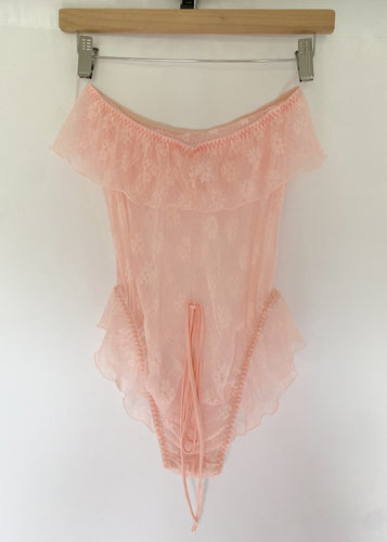 80's Pink Lace Teddy
