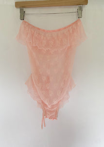 80's Pink Lace Teddy