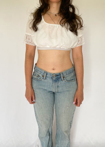 Vintage White Crop Top