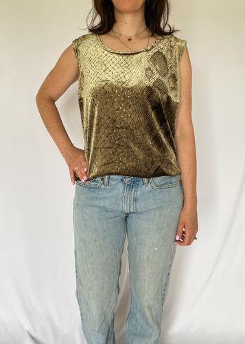 90's Velvet Snake Print Tank