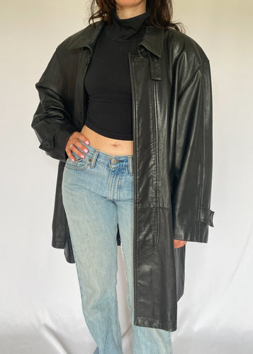 90's Black Danier Leather Jacket