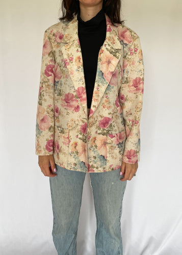 80's Pastel Floral Blazer