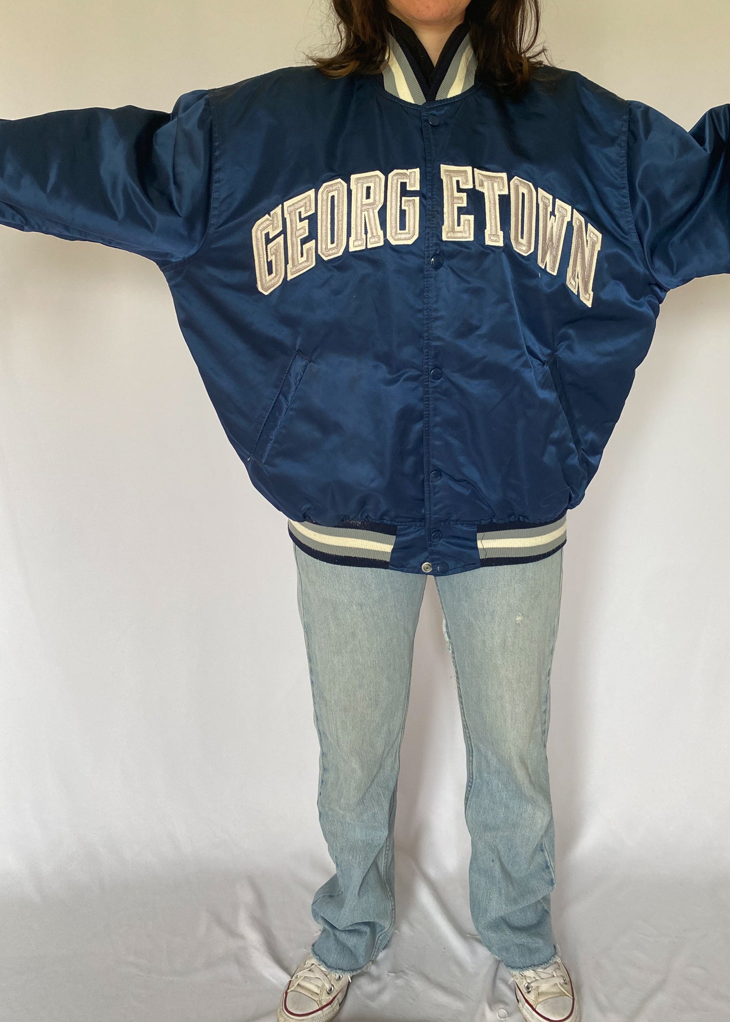 80 s Georgetown Hoyas Varsity Bomber Jacket