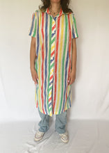 80's Colourful Striped Button Up