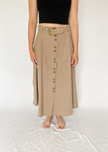 80's Belted Tan Full Skirt