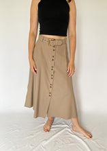 80's Belted Tan Full Skirt