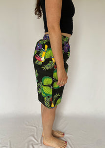 90's Tropical Print Bermuda Shorts