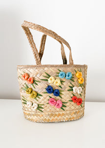 Floral Rattan Handbag