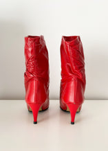 80s Red Slouch Mid Calf Boots