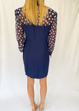 Navy Polka Dot Button Front Dress