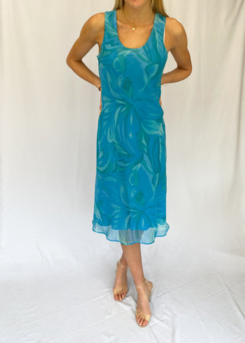 90's Blue Floral Sundress