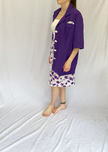 80's Purple Floral Skirt Set
