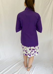 80's Purple Floral Skirt Set