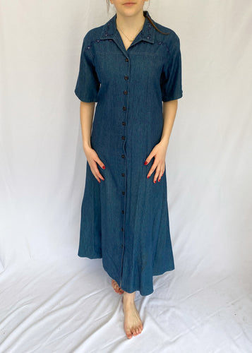 90's Denim Maxi Dress