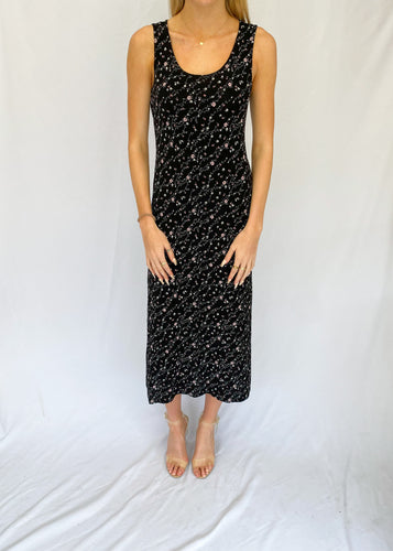 90's Floral Stretch Tank Dress
