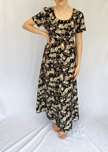 90's Floral Print Maxi Dress