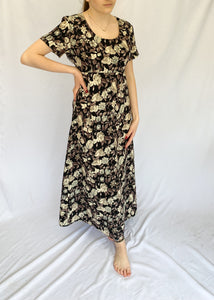 90's Floral Print Maxi Dress