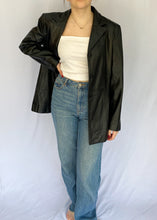 90's Black Danier Leather Blazer