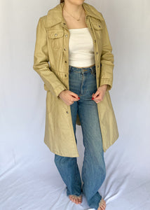 70's Beige Leather Trench