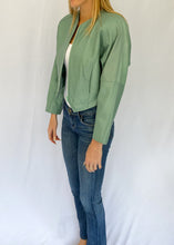 80's Mint Cropped Leather Jacket