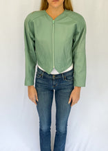 80's Mint Cropped Leather Jacket