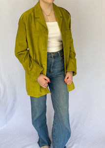 90's Lime Green Suede Blazer