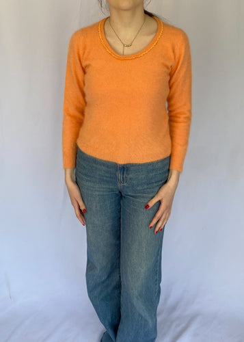 90's Peach Angora Sweater