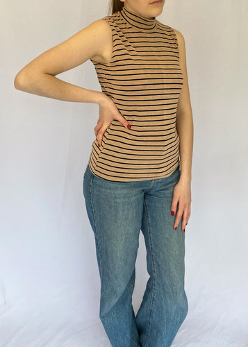 90's Striped Sleeveless Blouse