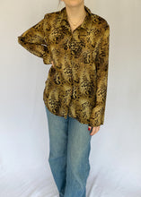 90's Sheer Leopard Print Button Up