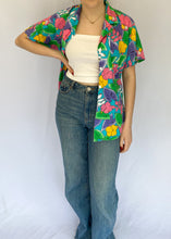 Vibrant Floral Parrot Print Shirt