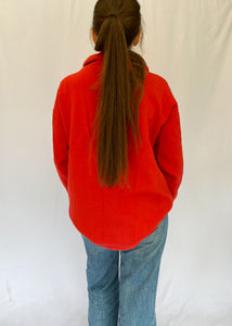 90's Red Drawstring Pullover