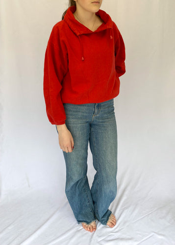 90's Red Drawstring Pullover
