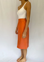 90's Coral Leather Pencil Skirt