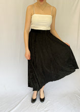 90's Black Velvet Maxi Skirt