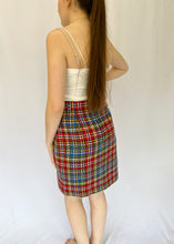 90's Wool Red Plaid Skirt