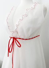 1960's Red and White Ruffled Baby Doll Lingerie Set